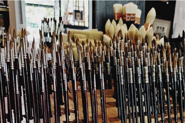 Brush Selection at Charvin art supply in Paris